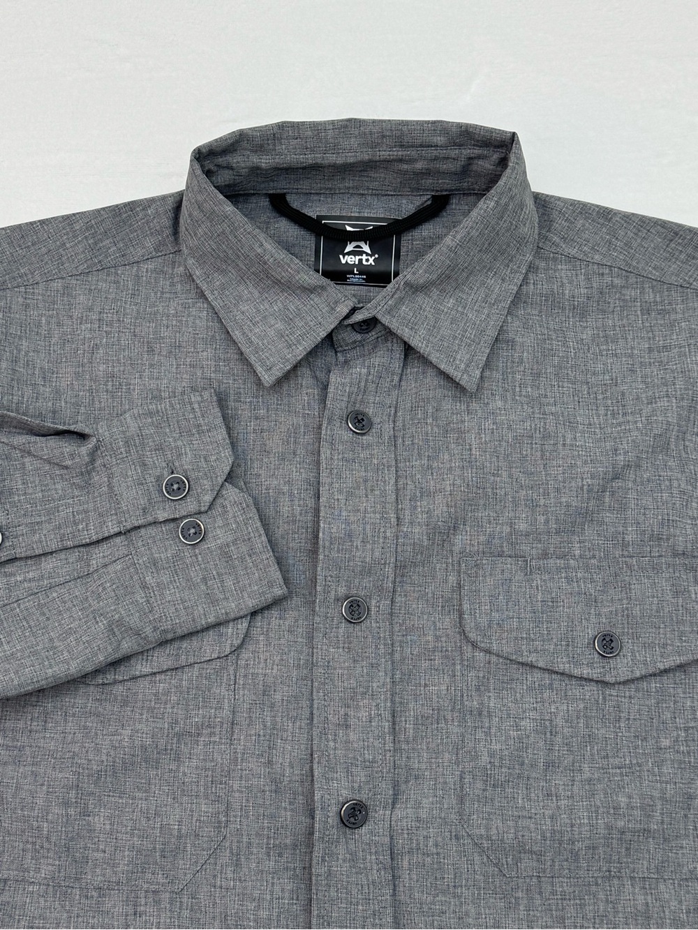 Vertx Recce Technical Men's Large Long Sleeve Button Down Craft Grey